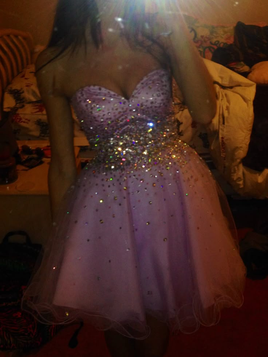 Sparkly Pink Tulle Beaded Short Birthday Outfits Strapless A Line Homecoming Dress Cocktail Dress Y8951