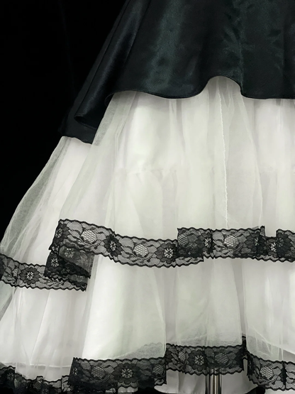Stylish Spaghetti Straps Satin Tulle Beaded Short Prom Dress,Black Short Graduation Homecoming Dress SP4037