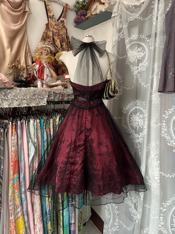 Vintage Burgundy Halter Satin Tulle Short Graduation Homecoming Dress Cocktail Dress SP3700