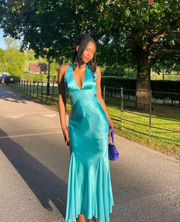 Elegant Halter Satin Beaded Mermaid Party Dress,Green Long Wedding Guest Dress SP2527
