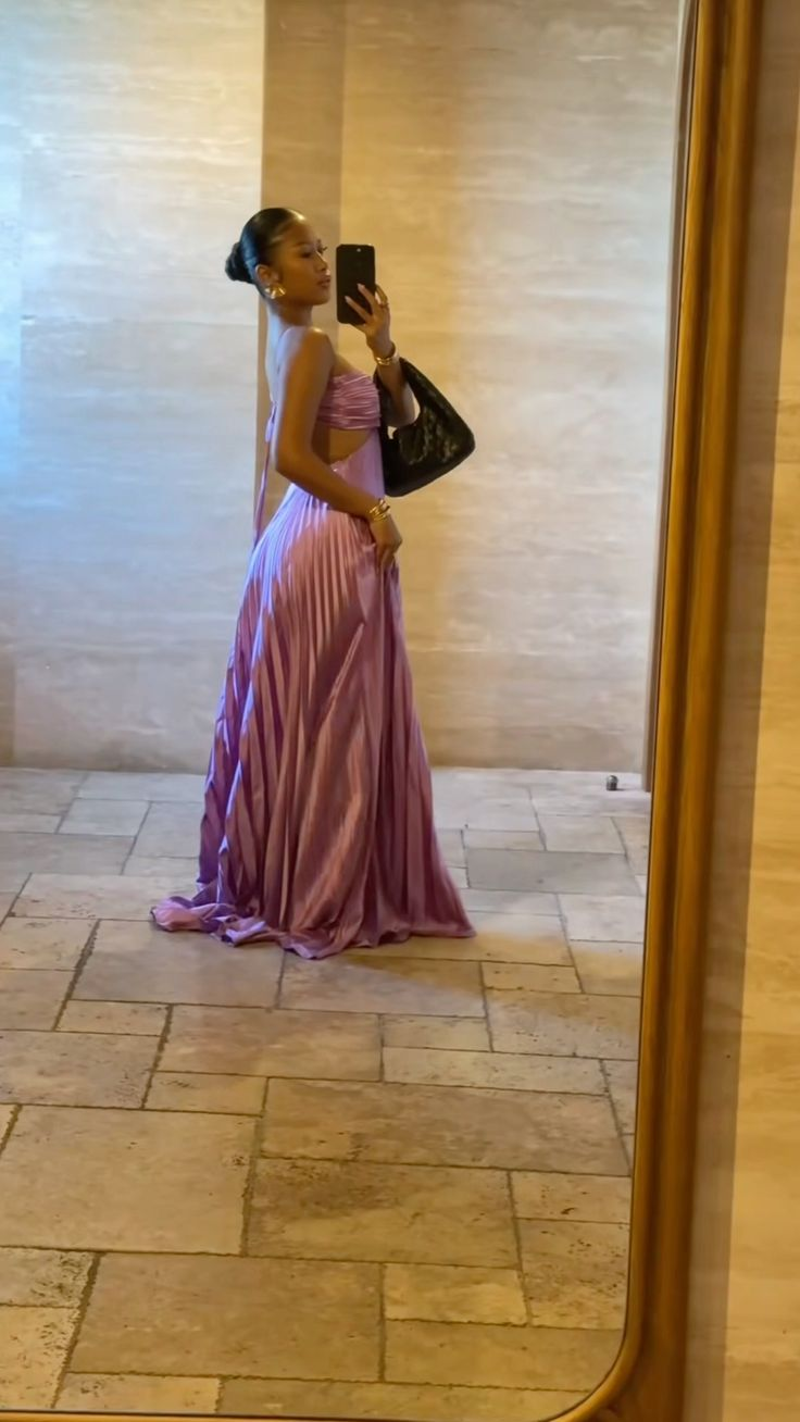 Pretty Purple Halter Satin Pleated Long Party Dress Prom Gown SP3941