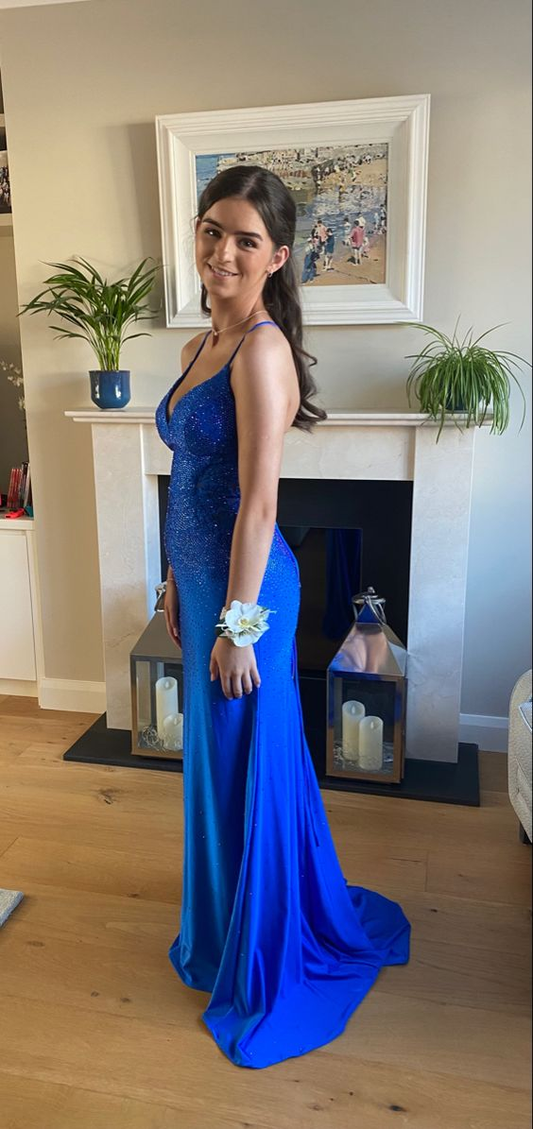 Royal Blue Mermaid Long Prom Dress,School Formal Dress Y7236