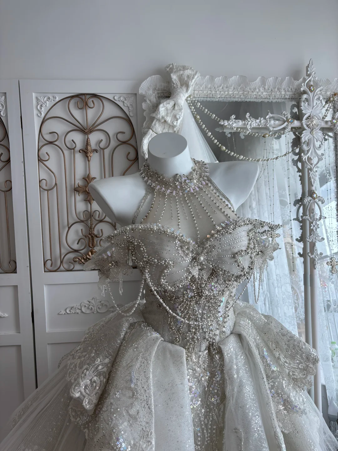 Glamorous Halter White Tulle Sequin Beaded Short Homecoming Dress Birthday Dress SP3809