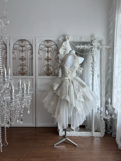 Glamorous Halter White Tulle Sequin Beaded Short Homecoming Dress Birthday Dress SP3809