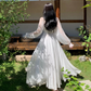 White Tulle Dress,Long Sleeve Fairy Dress,Fairy Prom Dress Y6730