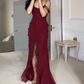 Sexy Slit Mermiad Prom Dress Long Chiffon Evening Dress Party Gown Y7547