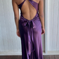 Purple V Neck Backless Evening Dress Long Prom Dress Party Dress Y7520