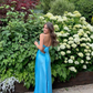 Blue Backless Long Prom Dress Evening Dress Y7516