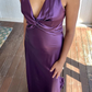 Purple V Neck Backless Evening Dress Long Prom Dress Party Dress Y7520