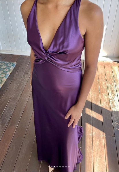 Purple V Neck Backless Evening Dress Long Prom Dress Party Dress Y7520