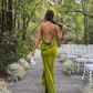 Sexy Backless Print Long Prom Dress Elegant Evening Dress Party Gown Y7502