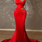 Mermaid Asymmetrical Spaghetti Strap Evening Dress High Split  Y147