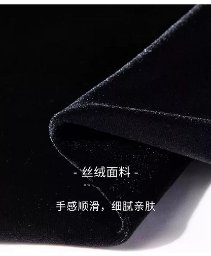 Elegant Strapless Black Velvet Prom Dress With Slit,Gala Dress Y1412