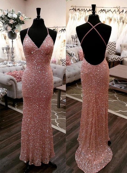 Mermaid  Sequins Long Prom Dress, Evening Dress   S6843