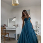 A-line Spaghetti Straps Glitter Tulle Prom Dress Chic Evening Dress Y406
