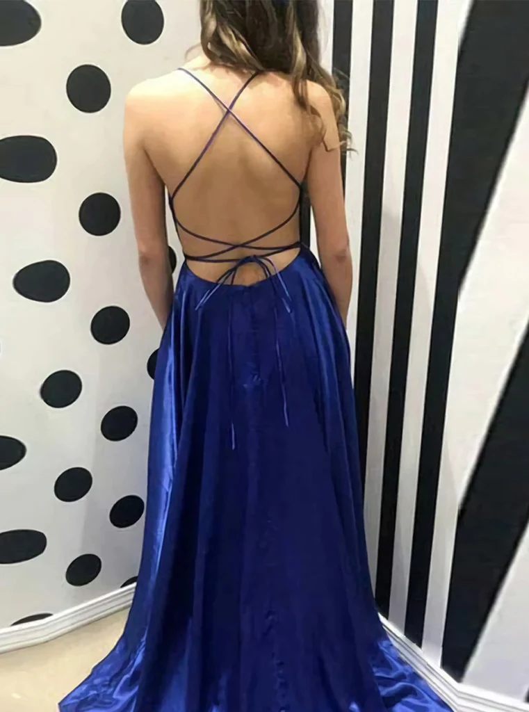 Simple Navy Blue Senior Prom Dress Classic Evening Dress Y18