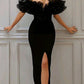 Charming Black Ruffles Mermaid Evening Dress Y99