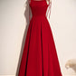 Simple velvet long A line prom dress evening dress s70
