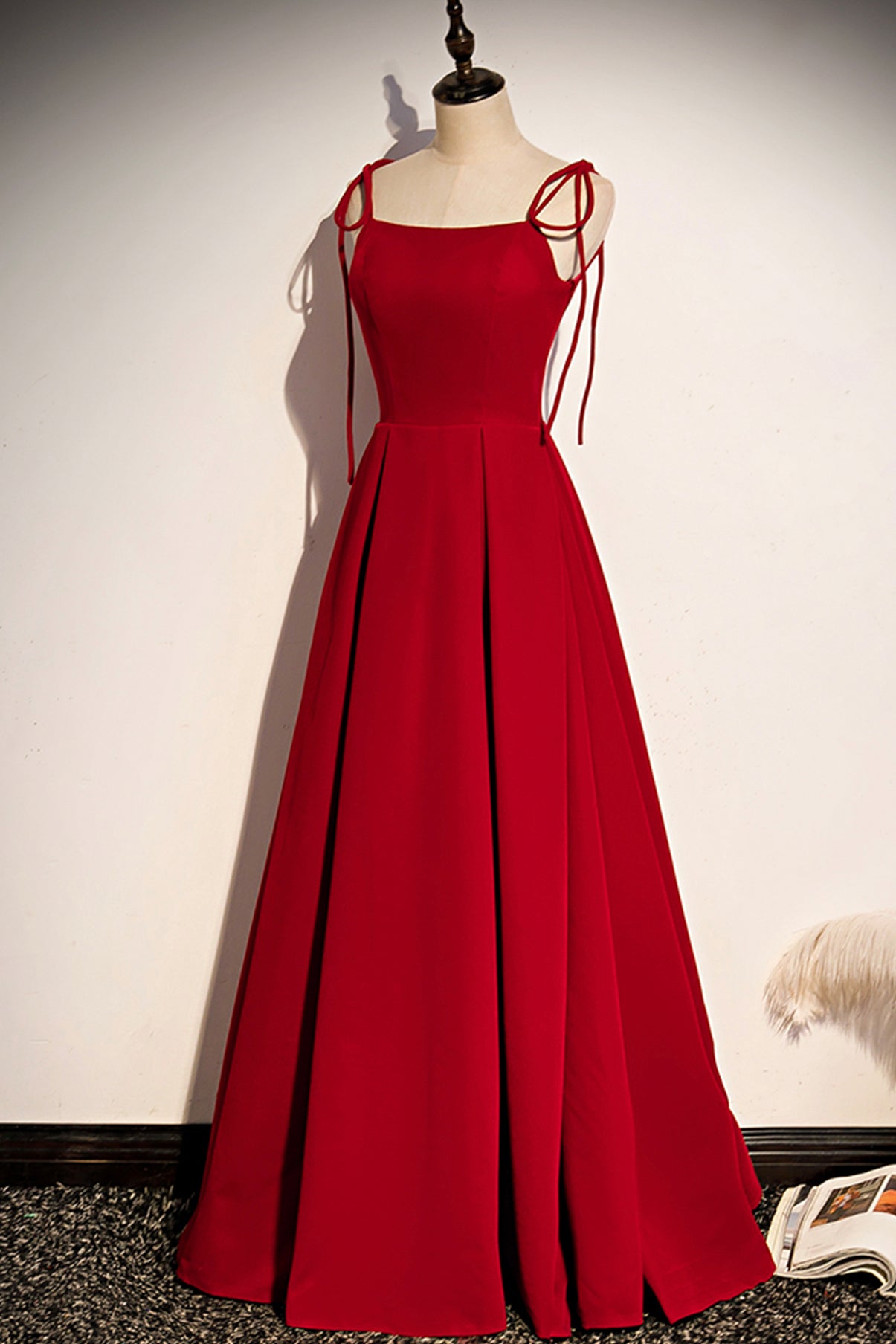 Simple velvet long A line prom dress evening dress s70