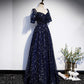 Blue tulle long prom dress blue evening dress s106