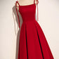 Simple velvet long A line prom dress evening dress s70
