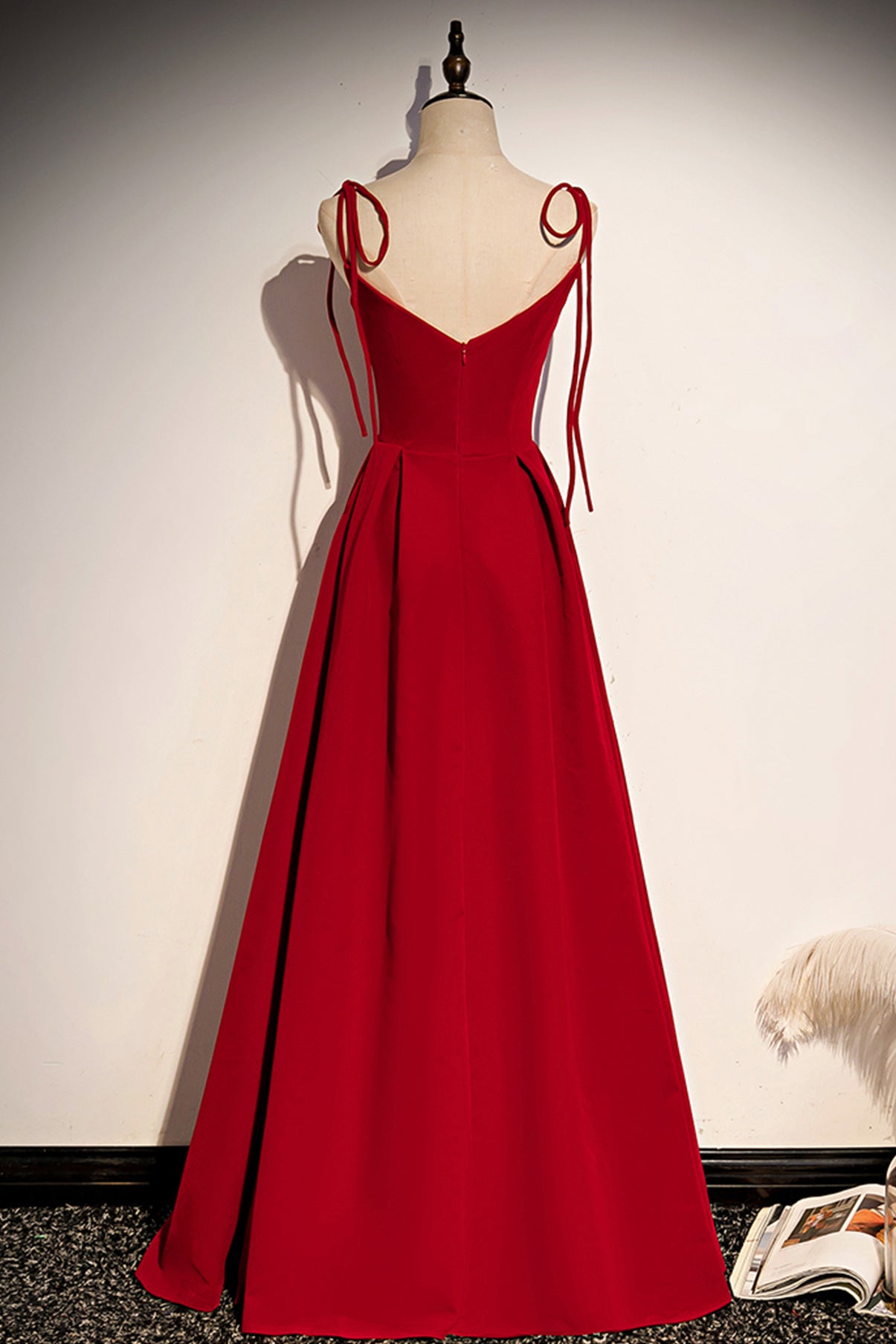 Simple velvet long A line prom dress evening dress s70