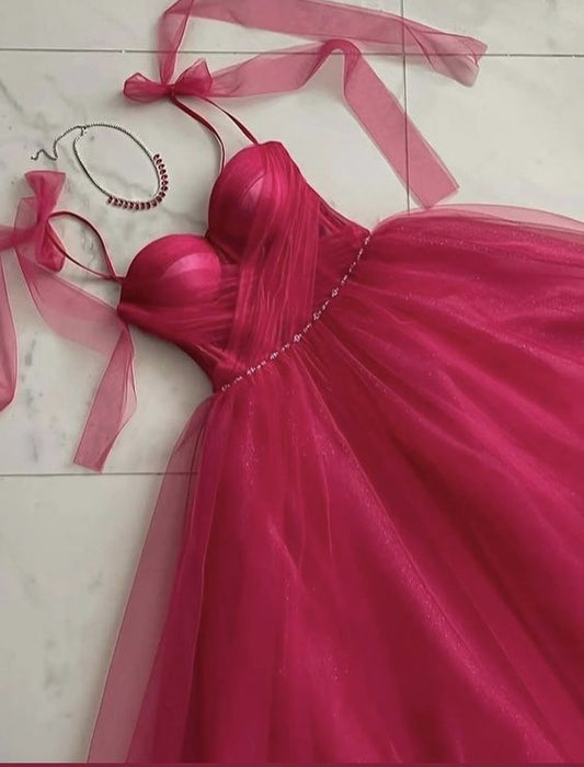 Gorgeous A-line Tulle Prom Dress,Elegant Graduation Dress Y1053